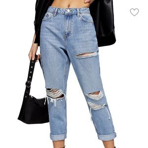 Top shop mom jeans distressed
